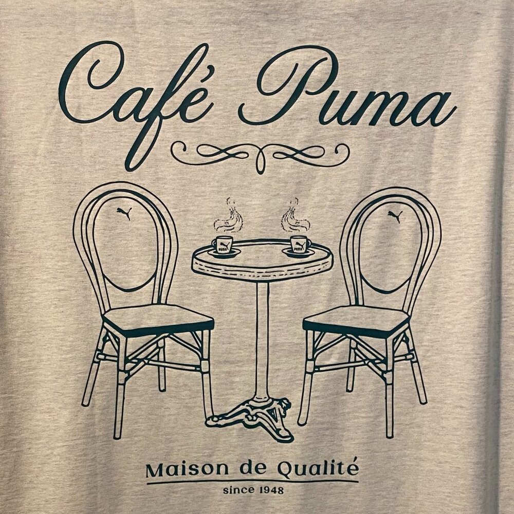 New PUMA Unisex – Classics Café Puma Short Sleeve Tee - Size M